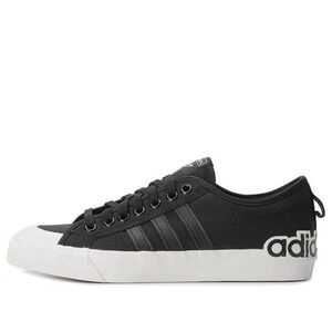Adidas Nizza Low Mens 8.5 Black White Canvas Sneakers EF5713 Originals NEW